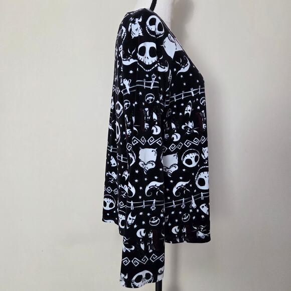 Disney Nightmare Before Christmas Skellington Women's L (12/14) Fleece PJ Set - Picture 3 of 16